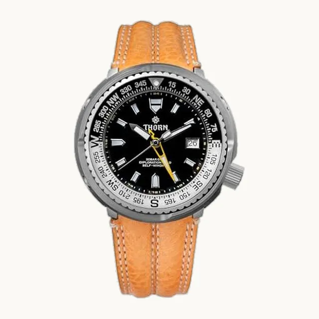 1963 Watch Thorn - Reloj de pulsera automático de titanio de 47 mm - T012 NH34 GMT para hombre, vidrio de zafiro C3 lumi