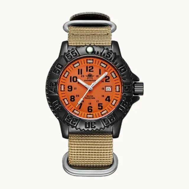 ADDIESDIVE - Reloj analógico de cuarzo para hombre, con bisel giratorio militar, aleación de 50 m, impermeable, luminoso