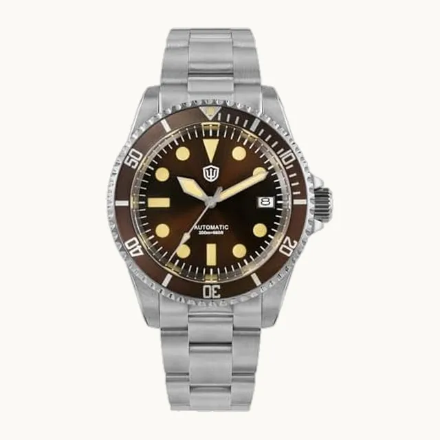 Reloj automático para hombre, WD5513 clásico sub buceo reloj de 38 mm de vidrio de zafiro NH35 movimiento r