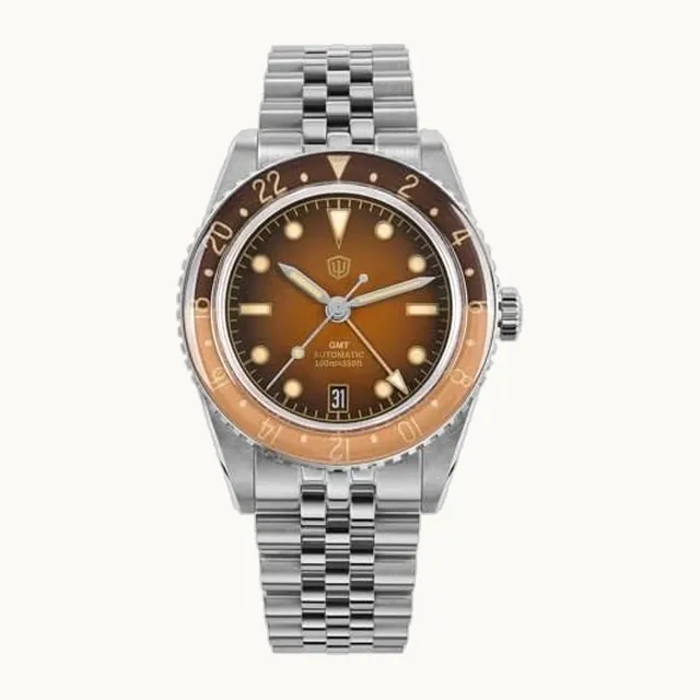 GMT - Reloj de pulsera para hombre, WD6542, reloj de pulsera automático NH34, 38 mm, con cúpula de burbujas