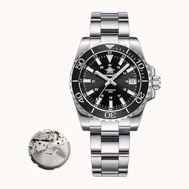 ADDIESDIVE Reloj de buceo automático para hombre, esfera cepillada de rayos de sol, 200 m, resistente al agua, de zafiro
