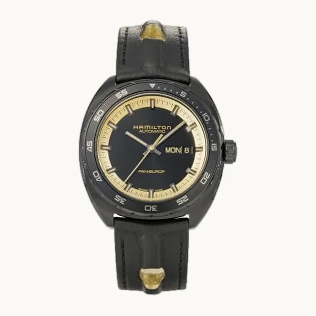 Hamilton, reloj de pulsera clásico americano, Pan Euro Day, H35425730, color negro [importado paralelo], Negro