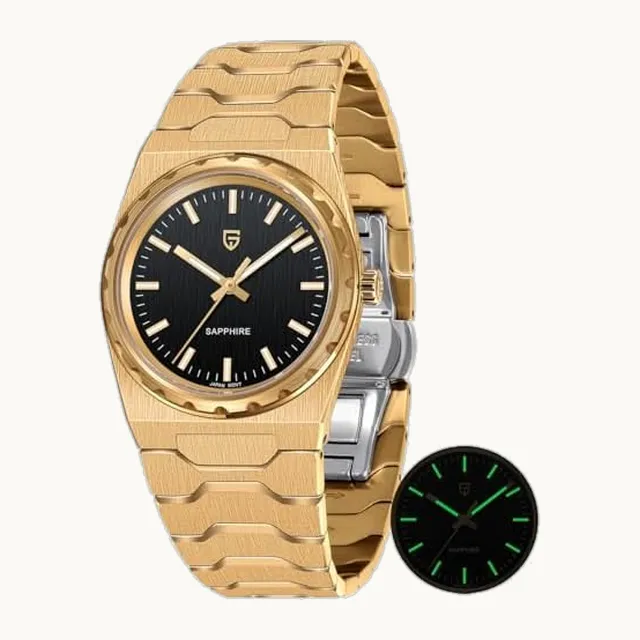 PAGRNE DESIGN Pagani Design 7MM ultra delgado reloj de cuarzo minimalista de los hombres, cristal de zafiro 316L reloj d