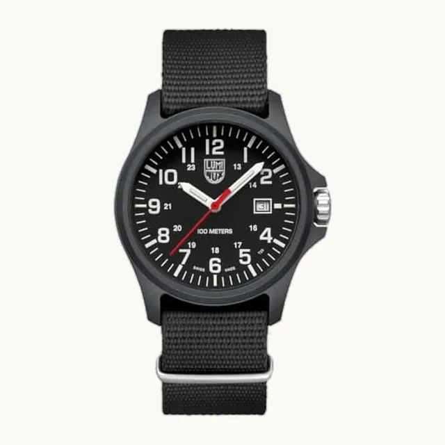 Patagonia Carbonox - Reloj para hombre - Relojes para hombre - 43 mm - Cuarzo suizo - 100 m - Resistente al agua