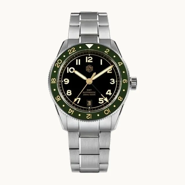 1963 Watch Reloj de buceo automático de San Martin SN0140W de 38 mm para hombre, reloj de 20 barras, resistente al agua