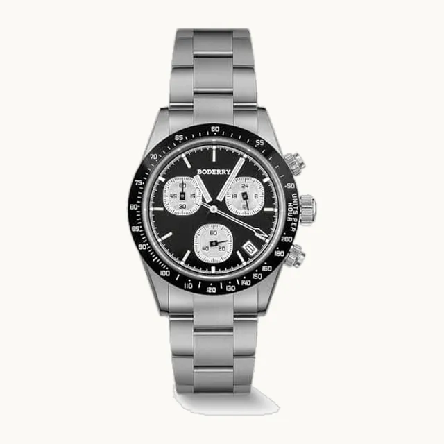 Reloj cronógrafo de titanio para hombre, 40 mm, VK68, híbrido de cuarzo mecanografía, grado 2, caja y pulsera