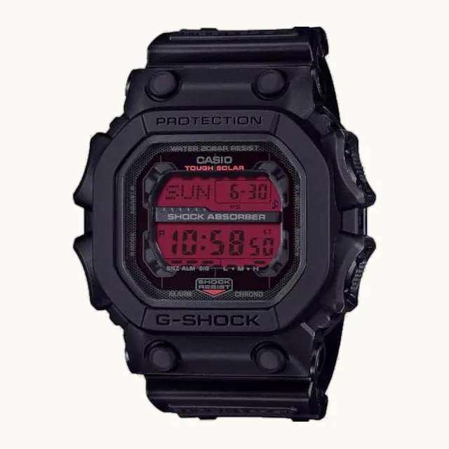 G-Shock Reloj Digital de Resina Negra y Roja, Tamaño Grande GX-56BBR-1