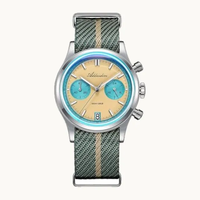 ADDIESDIVE - Reloj cronógrafo de cuarzo de 38 mm, resistente al agua, 100 M, BGW9, luminoso, de acero inoxidable 316L, c