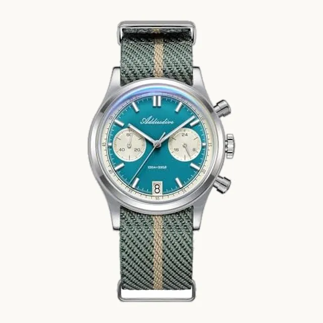 ADDIESDIVE - Reloj cronógrafo de cuarzo de 38 mm, resistente al agua, 100 M, BGW9, luminoso, de acero inoxidable 316L, c