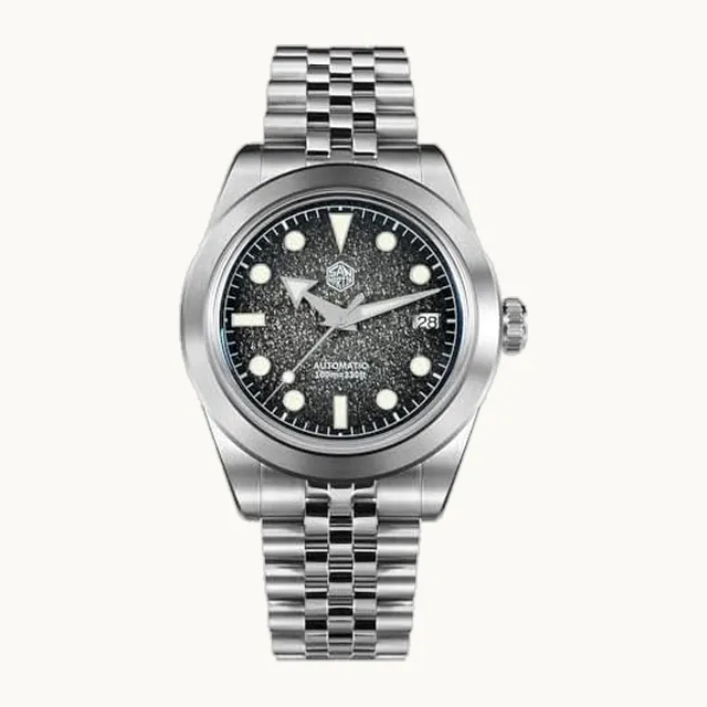 FTEOXLC San Martin - Reloj automático, caja de acero 316L de 39 mm, movimiento NH35A, resistente al agua, pulsera de ace