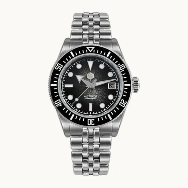 FTEOXLC San Martin 9015 - Reloj de buceo para hombre, de 40 mm, esmaltado, automático, mecánico, impermeable, acero