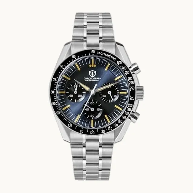 1963 Watch Watchdives WD1863 VK63 - Reloj cronógrafo de 39 mm con movimiento de mano con vidrio de zafiro burbuja, pulse