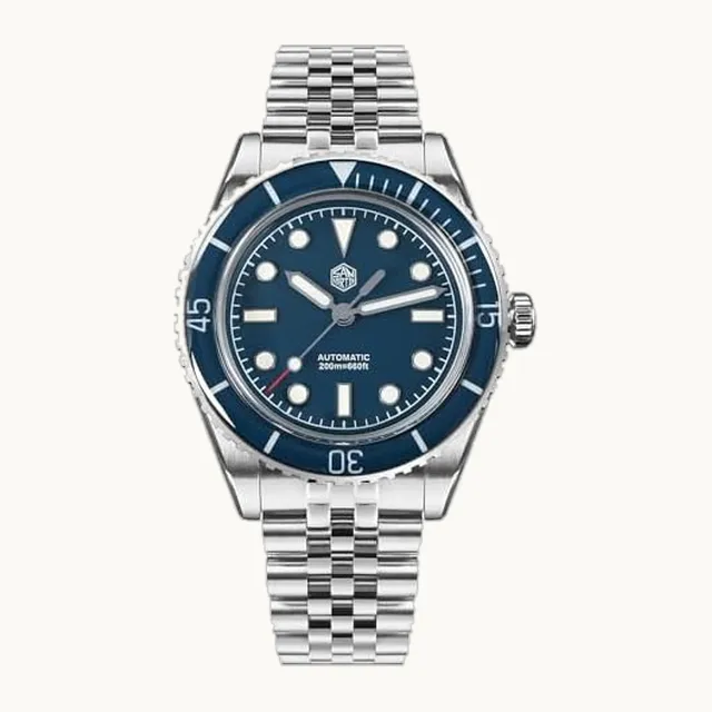 1963 Watch San Martin SN0133G - Reloj de pulsera para hombre (40 mm, 20 bares, NH35, mecánico automático, de lujo, imper