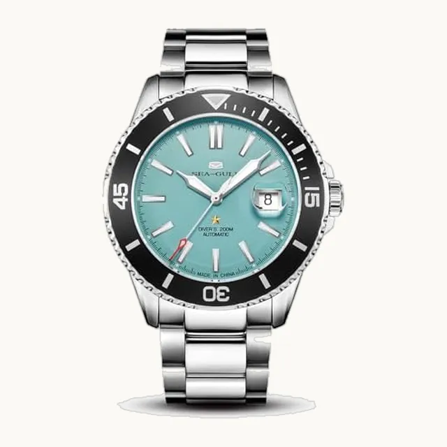 Reloj automático para hombre, correa de acero inoxidable, 200 m, impermeable, mecánico con calendario, lumino