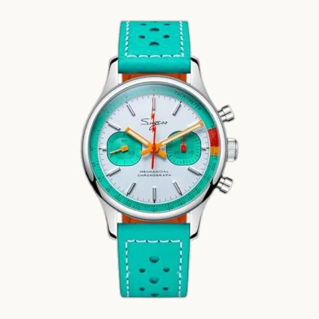 FTEOXLC Sugess Hand Wind Reloj cronógrafo para hombre, ST19 mecánico de zafiro de vidrio piloto