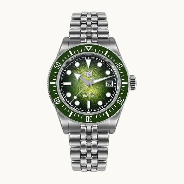 1963 Watch San Martin - SN0148G - Reloj de buceo con movimiento automático 9015 de 40 mm, 20 barras, impermeable, vidrio
