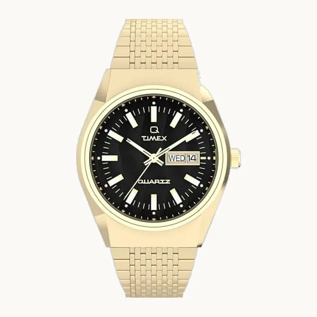 Falcon Eye - Reloj para hombre, 38 mm, esfera dorada, esfera negra, caja dorada, color dorado