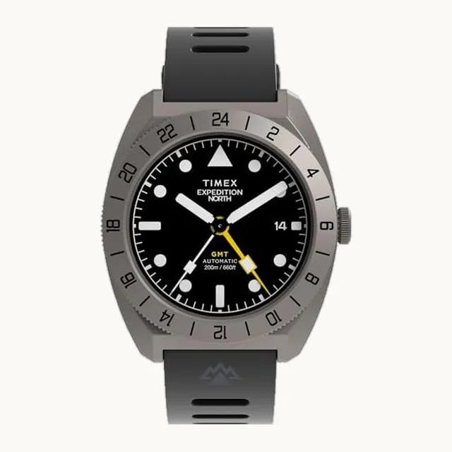 Expedition Expedition Pioneer - Reloj para hombre de 41 mm, correa negra, esfera de titanio, esfera negra