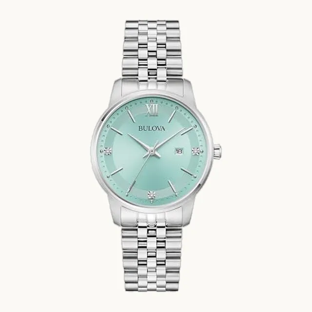 Reloj de cuarzo con fecha y calendario de 3 manecillas de acero inoxidable dorado con diamantes clásicos para m