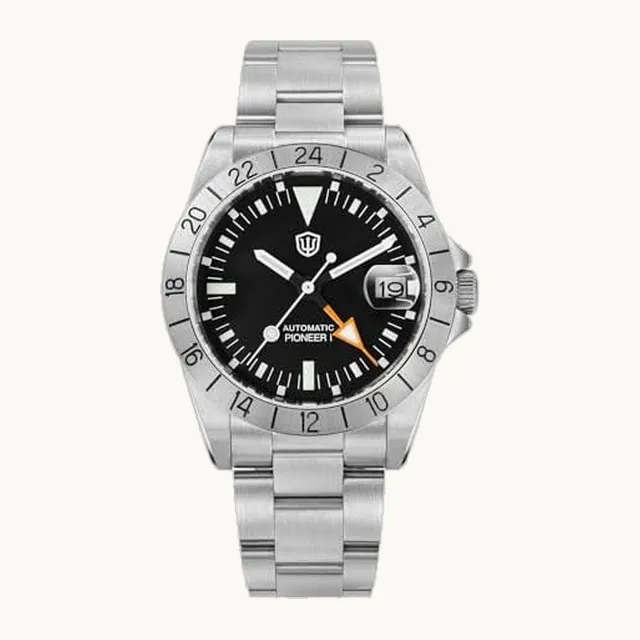 GMT - Reloj de pulsera automático NH34 de 37 mm de vidrio de zafiro