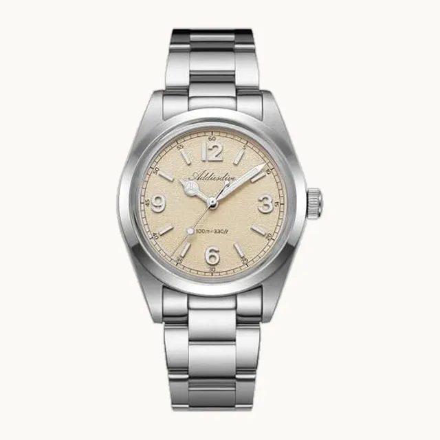 ADDIESDIVE Reloj de cuarzo japonés VH31 para hombre, 100 m, resistente al agua, acero inoxidable, BGW9 Super Luminous Bu