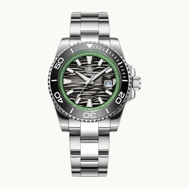 ADDIESDIVE - Reloj de buceo para hombre, 41 mm, resistente al agua, 200 m, con bisel luminoso, de cerámica, visualizació
