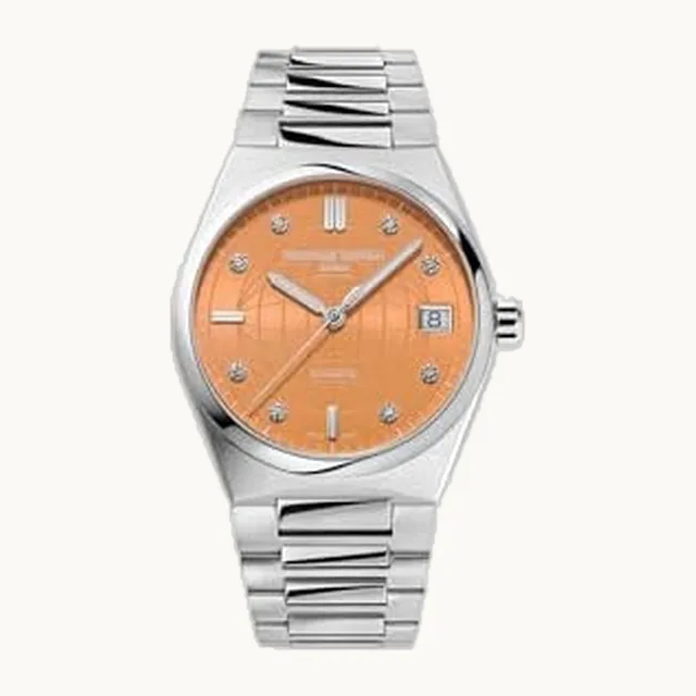 Reloj suizo automático de alta vida de acero inoxidable plateado con pulsera y