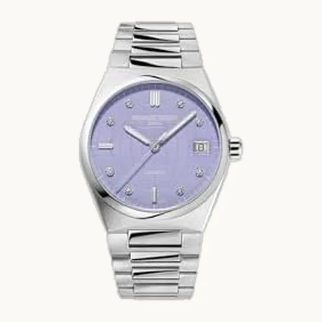 Reloj suizo automático de alta vida de acero inoxidable plateado con pulsera y