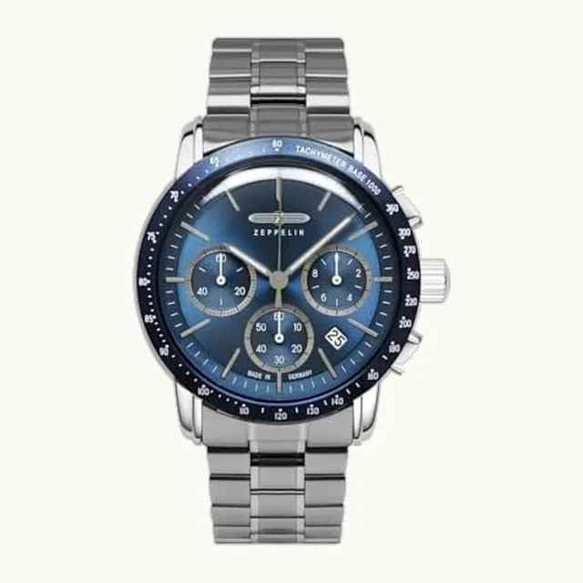 [Zeppelin] New York 8878-MB3 - Reloj de pulsera para hombre, color plateado