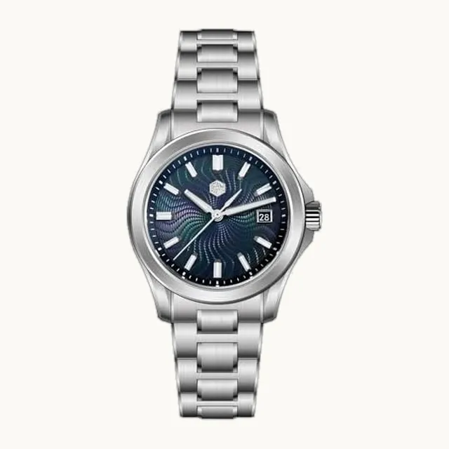 FTEOXLC San Martin - Reloj mecánico automático SN0150 para hombre con esfera Guilloche MOP de 39 mm