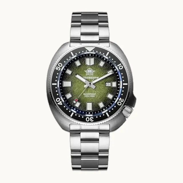 ADDIESDIVE - Reloj de cuarzo de buceo sintético de zafiro, 200 m, resistente al agua, con bisel de cerámica luminoso, ac