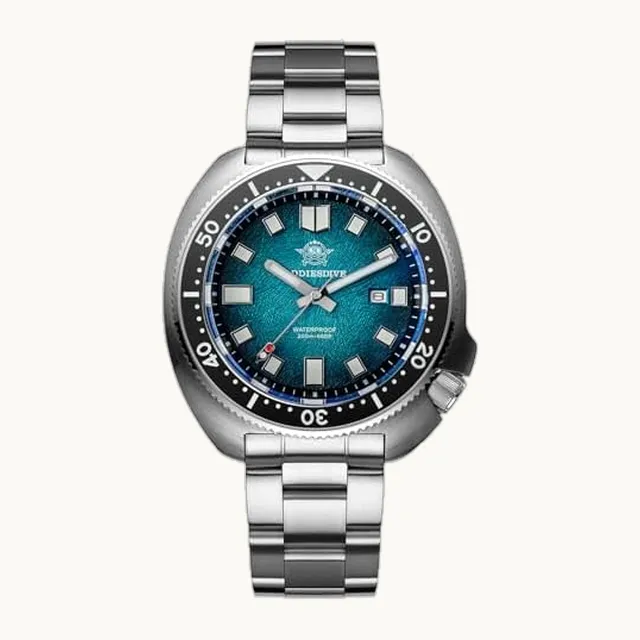 ADDIESDIVE - Reloj de cuarzo de buceo sintético de zafiro, 200 m, resistente al agua, con bisel de cerámica luminoso, ac