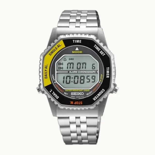 SMGG17P1 - Reloj digital para hombre con esfera negra y amarilla