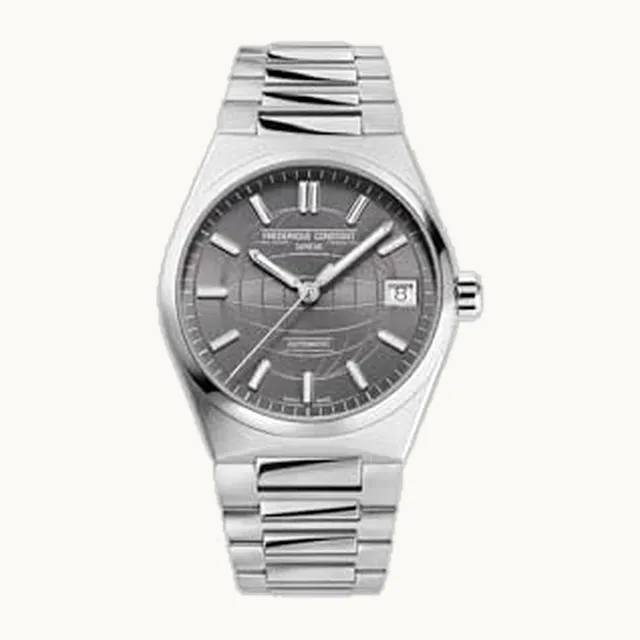 Reloj suizo automático de alta vida de acero inoxidable plateado con pulsera y