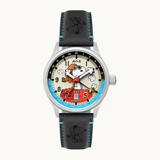 AVI-8(アヴィ・エイト) AVI-8 Peanuts - Reloj japonés automático, automático, resistente al agua, 5 ATM, esfera crema, AV-4136-03