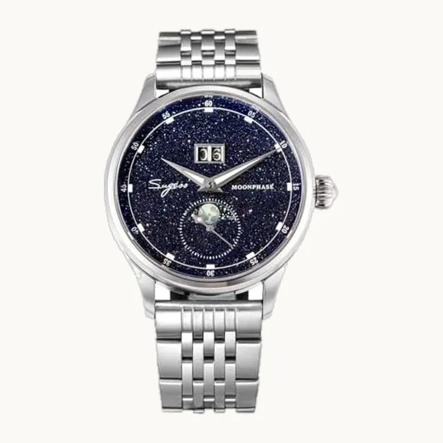 FTEOXLC Sugess Reloj de hombre con fase lunar de 40 mm Automático Reloj de pulsera mecánico ST2528 Movimiento Acero Inox