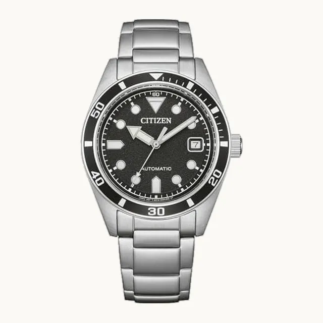 NJ0221-50E - Reloj automático de acero inoxidable para hombre (39 mm), color plateado